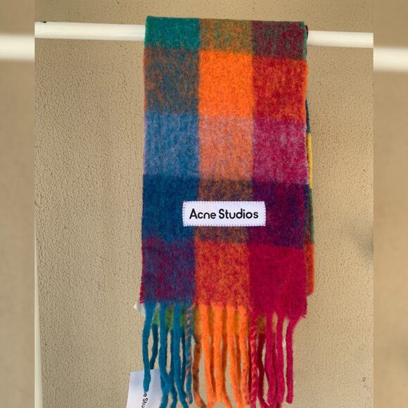 Acne Studios Mohair checked scarf - Picture 1 of 7